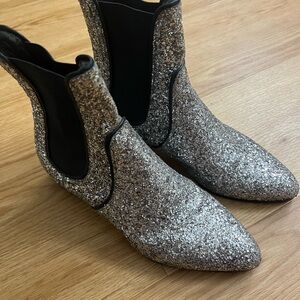 Jimmy Choo Sparkling Silver Ankle Booties